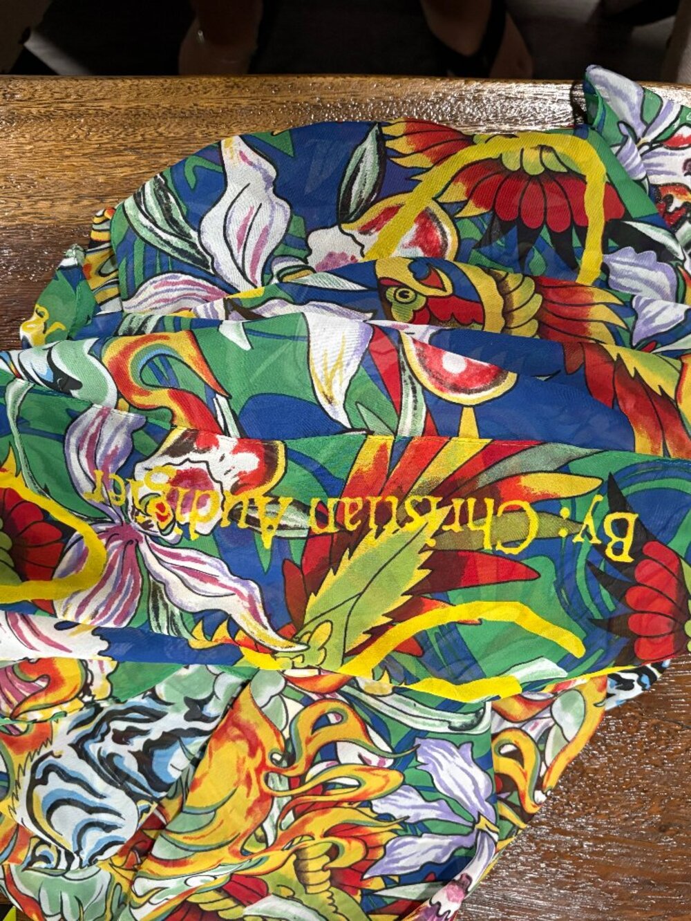 Ed Hardy by Christian Audigier Scarf Flames Tiger Bird Sheer Beautiful
